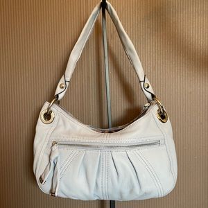 B.makowsky grey shoulder bag silver hardware